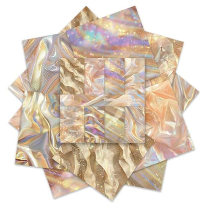 PRSTINCOL Scrapbook Paper,16 Sheets 5.8x5.8 Inch Dazzling Lights Style Scrapbook Supplies,Single-Sided Vibrant Origami Decoupage Paper for Diy Crafts, Card Making, Art Journaling - color: Dazzling lights