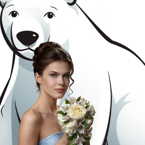 Polar Bear Backdrop Background for Photography 5x7ft Photobooth Professional Photo Backdrop Curtains Video Photography Studio Photo Backgrounds Banner Booth Background Screen Parties - color: Polar Bear