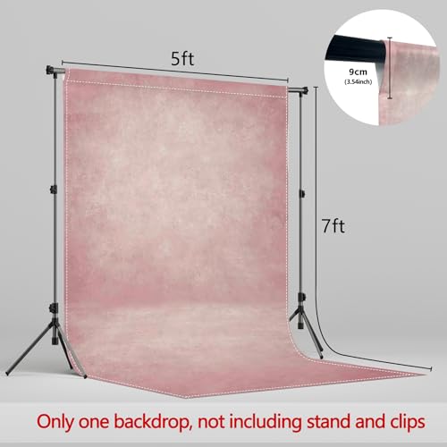 5x7ft Fabric Pink Abstract Texture Photography Backdrop (No Stand No Clips) Portrait Photoshoot Background Adult Newborn Child Headshot Photo Studio Props Booth Rod Pocket On Top - color: Pink, size: 5'x7'