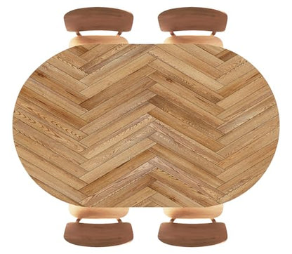 Wood Texture Background Fitted Oval Tablecloth, Elastic Edge Tables Cloth, Washable Table Cover, Kitchen and Dining Tablecloths Protector, Fits 48"x80" Oval TablesStyle 125 - color: Wood Texture -11, size: 80" x 48" (Oval)