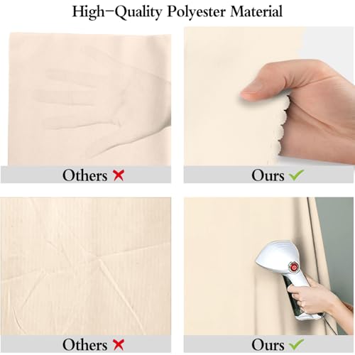 Cream Photo Backdrop for Photoshoot 5x7ft, Zoom Meeting Photography Backdrop Studio Shooting Props - color: Cream, size: 5x7ft