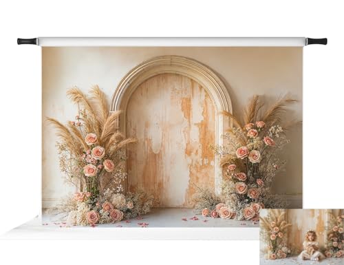 Kate Mother's Day Spring Boho Arch Wall Floral Backdrop Photo Background Studio Props,7x5ft - size: 7x5ft