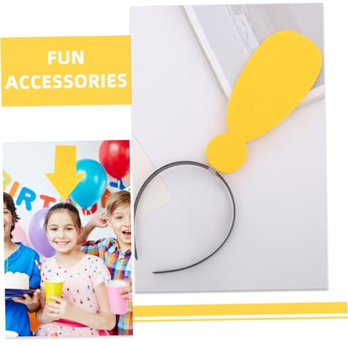 Uonlytech 2pcs Halloween Photo Booth Hairbands with Yellow Arrow and Exclamation Mark Headpieces, Silly Carnival Costume Accessories for Parties and Themed Events