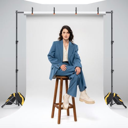 Backdrop Stand Kit - 6 Widths, 10x7.5ft Adjustable Background Stand for Parties & Studio Photography - size: 10x7.5ft