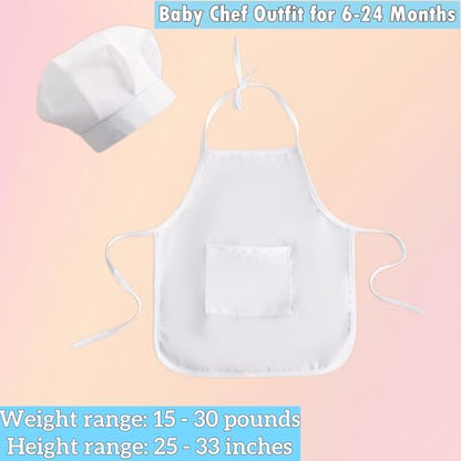 2 PCS Baby Photography Props, Chef Posing Photo for 6-24 Months, Chef Hat and Apron Photo Props - color: Boy