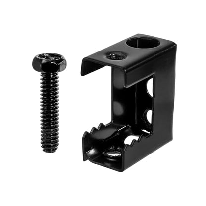 50 Pieces Beam Clamps, 1/4" x 20 Carbon Steel Safety C Clamps with Screws, Heavy Duty Small Thread Rod Clamp for Support J Hooks, Flange, Bridle Rings, Pipe Work