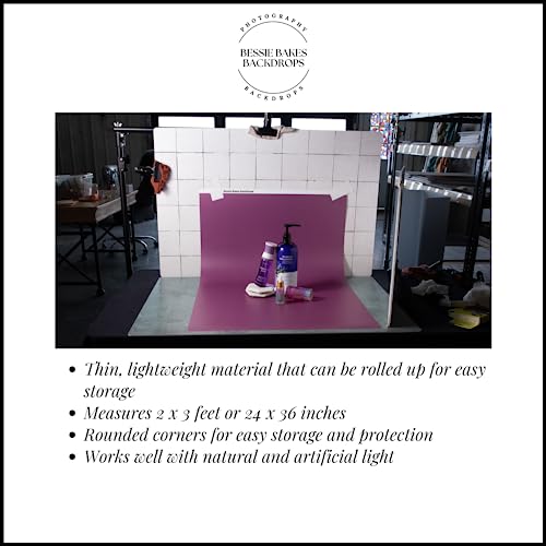 Bessie Bakes Berry Magenta Solid Color Roll-Up 2 Feet x 3 Feet Photography Backdrops 2 Pack - color: Raspberry Wine, Claret