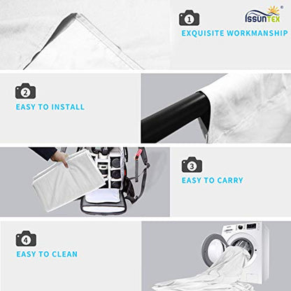ISSUNTEX 10X12 ft Background Muslin Backdrop, Photo Studio, Collapsible High Density Screen for Video Photography and Television-White - color: White, size: 10X12 ft