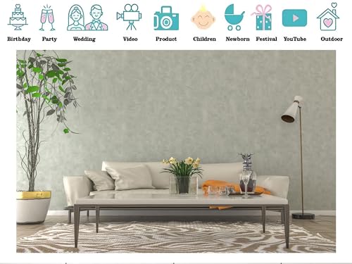 8x6ft Fabric Elegant Living Room Backdrop with Neutral Tones and Greenery Background for Modern Home Decor and Event Party Decorations Photo Studio Props Tapestry - size: 8X6ft