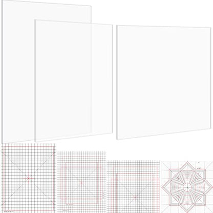 Photopolymer Grip Mat with Printed Guides for Stamping,Multi-Use Non-Slip Sticky Mats Fit in Stamp Positioning Tool for Card Making Hold Your Cardstock in Place When Stamping 4.75" x6/6x6/6.5x8.5 - color: 4.75"x6+6x6"+6.5x8.5" 3pcs Grips Mat + 8aligment