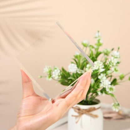 Remerry 8 Pieces Acrylic Display Block 2 x 2 x 1 Inch, 4 x 4 x 1 Inch Clear Polished Acrylic Square Display Cube Block Stand Holder for Rings Jewelry Ornaments - size: 2 x 2 x 1 Inch,4 x 4 x 1 Inch