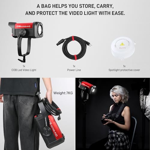 GVM SD700B 700W Led Video Light, Studio Light with Bowen Mount, 29100 lux/m Photography Lighting kit with Standard Cover, Continuous Output Studio Lighting for Films, Broadcasts, CRI 97+, 2700-6800K - size: 700W