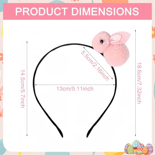 Pvoiue Easter Bunny Headband - Cute Plush Rabbit Hair Band for Women - color: Pink