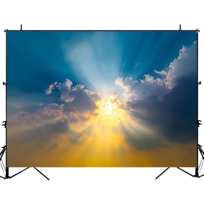 5x7ft Photography Backdrop Sunset Sun Coming Clouds Photo Backdrop Photography Background for Photoshoot Portrait Video Party Photo Studio Prop Booth - color: Color3