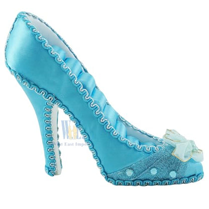 Ring Holder High Heel Shoe Design Fashion Jewelry Organizer Display Birtyday Gift (Turquoise) - color: Turquoise