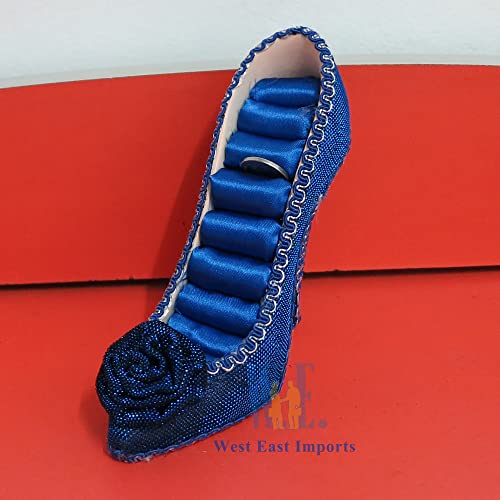 Ring Holder High Heel Shoe Design Fashion Jewelry Organizer Display Birtyday Gift (HW229R/blu) - color: HW229R/blu