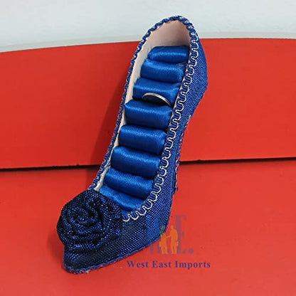 Ring Holder High Heel Shoe Design Fashion Jewelry Organizer Display Birtyday Gift (HW229R/blu) - color: HW229R/blu