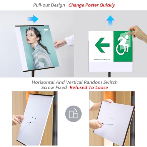 Adjustable Pedestal Floor Standing Sign Holder Stand,Outdoor Indoor Standing Display Poster Holder Stand For Businesses,Advertising,Menu,Guide signs A3(11.7x16.5in)-Black - size: A3(11.7x16.5in)