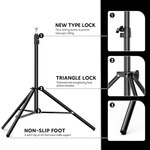 BEIYANG 6.5x6.5 FT Backdrop Stand, Adjustable Photo Background Stand Support kit with Carry Bag for Parties, Decoration, Wedding, Photo Video Studio Shooting - size: 6.5' X 6.5'