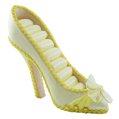 Ring Holder High Heel Shoe Design Fashion Jewelry Organizer Display Birtyday Gift (Yellow) - color: Yellow