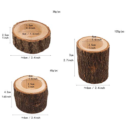 Wooden Tea Light Candle Holders Set of 6, Personalized Natural Wooden Votive Tealight Holder for Rustic Centerpieces for Table, Great for Home, Wedding Various Festivals Decoration - color: Set of 6