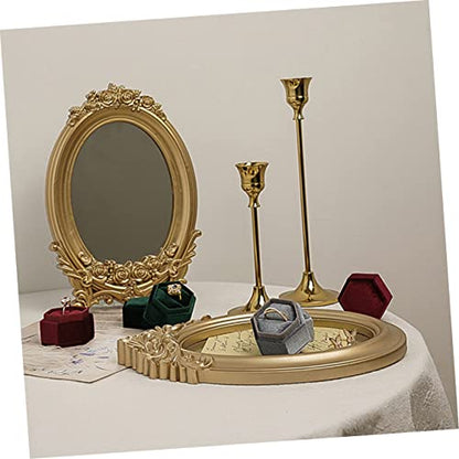 BESTYASH 1Pc Mirror Photo Props Tray Elegant Decorative Ornament for Makeup and Home Adornment Multi Purpose Storage Finish