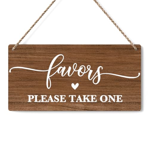 Rustic Wedding Signs, Boho Weddings Decor, Wedding Favor Signs, Engagement Decorations, Bridal Shower Engagement Party Decorations 12x6 Inches (Brown) - color: Favor