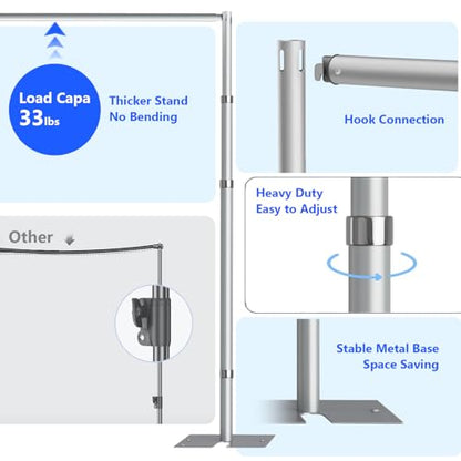 HYJ-INC Pipe and Drap Backdrop Stand Kit ,10x 10ft Heavy Duty Adjustable Frame Backdrop Stand with Flat Base,Carry bag for Event, Birthday Party, displays and Wedding Decoration