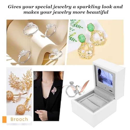 Smart Video Jewelry Box with LCD Screen, High End Personalized Ring Storage Case for Anniversaries Weddings