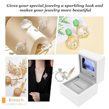 Smart Video Jewelry Box with LCD Screen, High End Personalized Ring Storage Case for Anniversaries Weddings