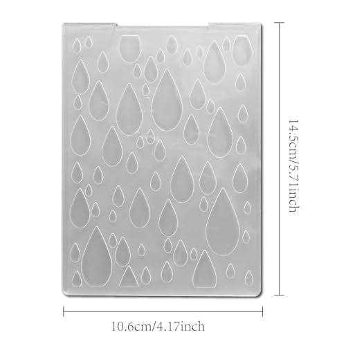 Arbuya Raindrops Background Plastic Embossing Folders for Card Making Spring Raindrop Textured Embossing Folder for Scrapbooking Pages Paper Crafting Clay Decoration - color: Raindrops background