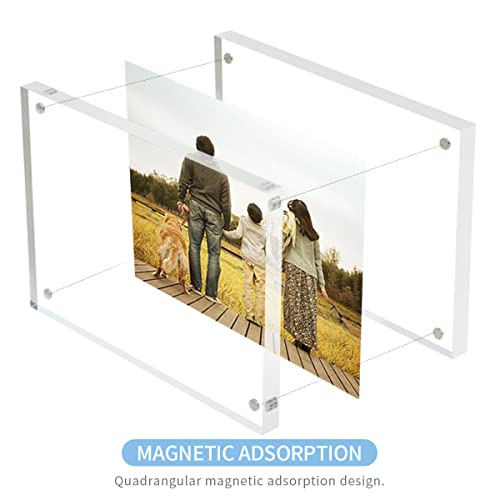 Sezanrpt Acrylic Picture Frames 2.5x3.5 inches, Clear Double Sided Magnetic Photo Block Frame,Desktop Frameless Picture Display, Wallet Small Picture Frames 2x3 - size: 2.5'' x 3.5''