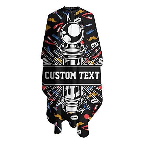 Custom Waterproof Barber Cape Personalized Text Barber Shop Salon Cape for Men Customized Hair Cutting Cape - color: Barber Shop Salon2