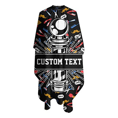 Custom Waterproof Barber Cape Personalized Text Barber Shop Salon Cape for Men Customized Hair Cutting Cape - color: Barber Shop Salon2