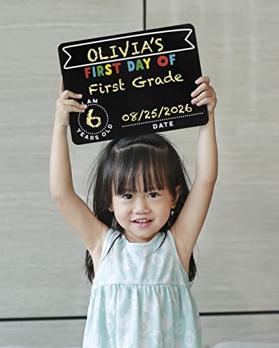 Kate & Milo Reusable Photo Sharing Prop, Back to School Chalkboard Sign to Commemorate The First or Last Day, for Kids, Boys and Girls - style: School Days Chalkboard