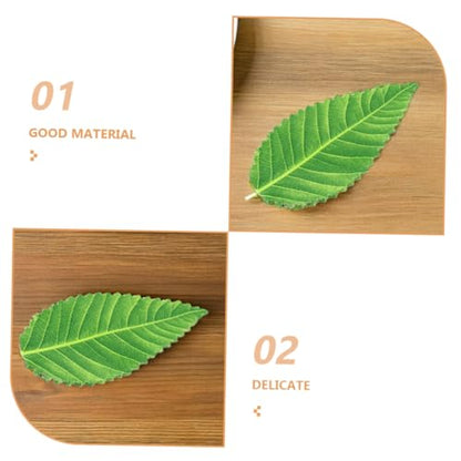200pcs Reusable Sushi Plate Leaf Ornaments Green Artificial Leaves for Sashimi Dish Decoration Japanese Style Restaurant Sushi Decor for Cold Dishes and Food Photography