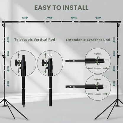 8.5x10 ft Backdrop Stand, Maxztill Adjustable Back Drop Banner Stand, Photography Photo Studio Background Stand Support Kit for Parties Wedding Decoration with Carrying Bag - size: 8.5x10 FT-Ⅱ
