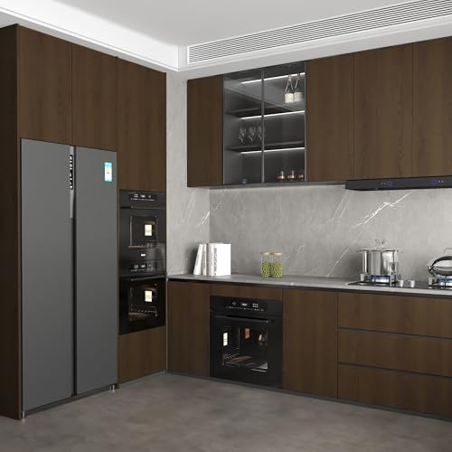 15.7"x354" Thickened Wood Contact Paper Peel and Stick Waterproof Self Adhesive Wallpaper Brown Textured Wallpaper Wood Grain Contact Paper Desk Countertop Vinyl Wrap for Cabinet Table Drawer Shelf RV - color: Dark Brown, size: 15.7" x 354"