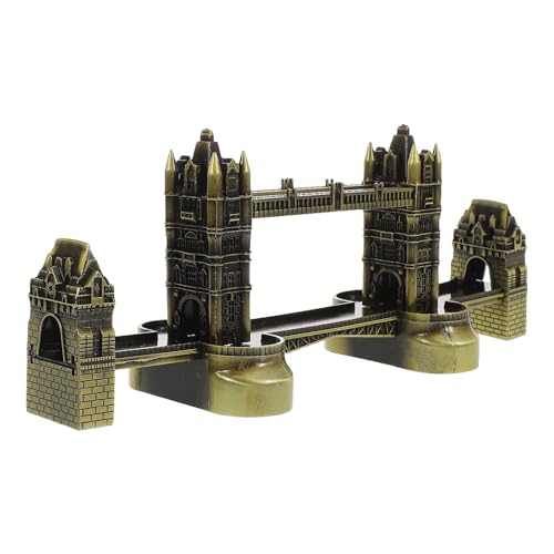 LUOZZY London Tower Bridge Metal Model European Craft Souvenir Home Office Decor Photography Prop Antique Bronze Sculpture Gift for Travel Lovers