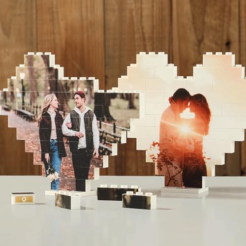 NAZENTI Personalized Building Brick Photo Block, Customized Photo Block Gifts for Adults, Couples, Picture Blocks for Wedding, Family, or Friends,Valentine’s Day, Gifts for Valentine 2026 Women Men Design 01 - color: Design 1