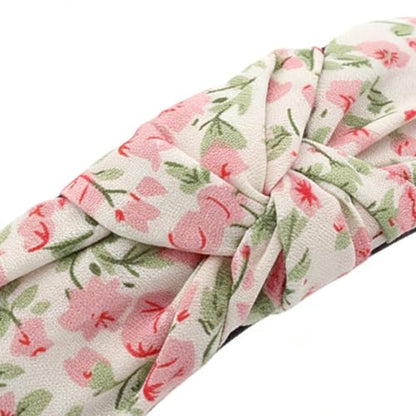 Knot Headband for Women,Fabric Flower Printed Knotted Non Slip Wide Headwear | Non Slip Womens Headbands | for Daily Wear Hair Styling Makeup Party Fall Spring Casual Gym Holiday