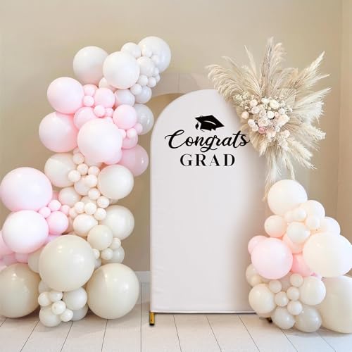 Graduation Decorations 2026，6.6 Ft Graduation Backdrop Kit，Graduation Photo Backdrop for College High School Yard Garden （Include Arch Stand and Cover）