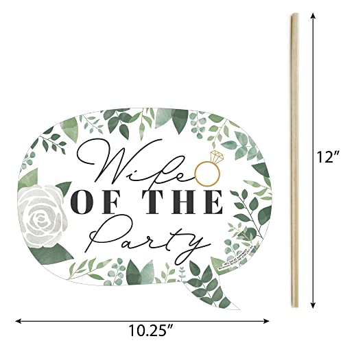 Big Dot of Happiness Funny Boho Botanical Bride - Greenery Bridal Shower and Wedding Party Photo Booth Props Kit - 10 Piece - color: Boho Botanical