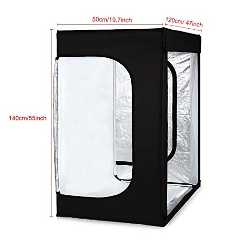 Photo LED Large Light Box Photography Konseen Professional 47"x20"x55" Continuous Lighting Flashery Video Studio Dimmable Cube Shooting Tents Softbox with 3 Colors PVC Backdrops and Carrying Bag - size: 47x20x55inch