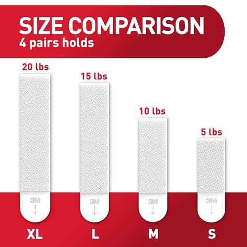 Command 20 lb XL 16 Pairs Heavyweight Picture Hanging Strips (32 Strips), Damage-Free Hangers for Picture Frames, No Tools Required, Ideal for Home Room Wall Decor, White Adhesive - style: 16 Pairs
