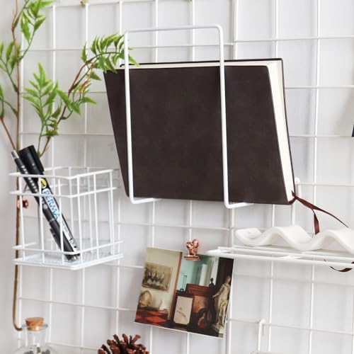 Metal Mesh Wall Grid Panel for Photo Display,Message Board,Size: 17.5" x 11.8",Pack of 2 (White) - color: White