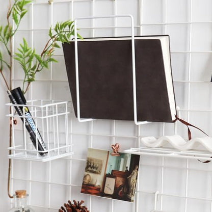 Metal Mesh Wall Grid Panel for Photo Display,Message Board,Size: 17.5" x 11.8",Pack of 2 (White) - color: White
