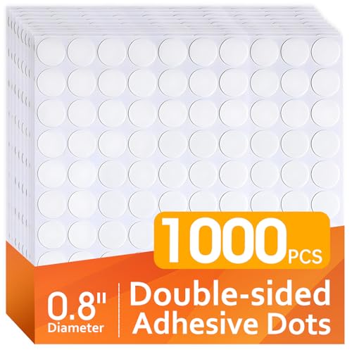 AROIC 1000 Pcs Sticky Dots, 0.8" Poster Putty Adhesive Stickers for Wall Hanging Crafts Balloons Festival Party Decorations, Sticky Tack Round No Trace Double Sided Tape Dots Waterproof Small Stickers - size: Round - 0.8 inches (Diameter)