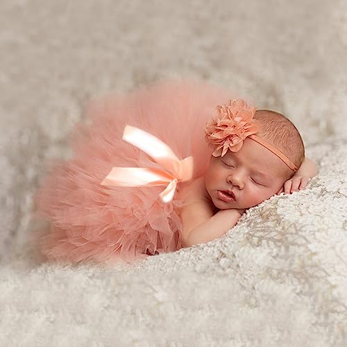 Ylsteed Newborn Girls Photography Prop Infant Tutu Skirt Newborn Lace Tulle Skirt Girl Photo Shoot Outfits Infant Princess Costume Clothes Photo Props-Snow Bud Color - color: Snow-bud Color