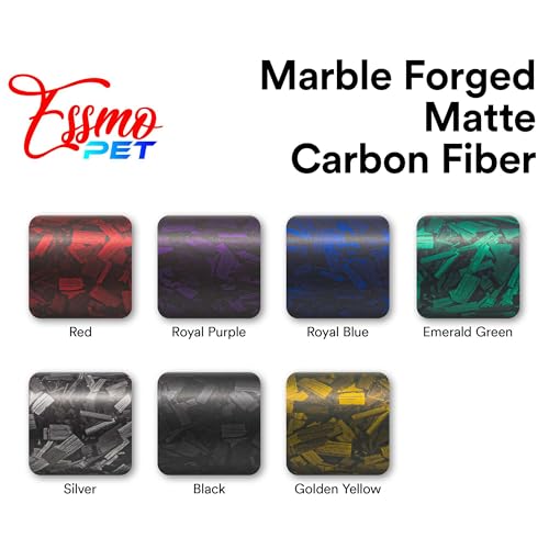 PET Marble Forged Carbon Fiber Textured Matte Red Vinyl Wrap Auto Car Sticker Decal Film Sheet Bubble Free Air Release Technology with Tool Set 5FTx7FT - size: 5FT x 7FT